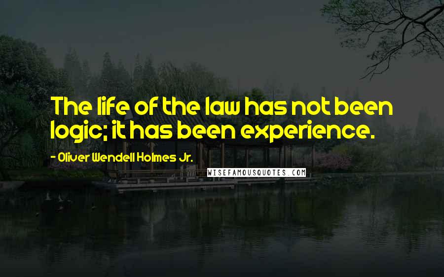 Oliver Wendell Holmes Jr. quotes: The life of the law has not been logic; it has been experience.