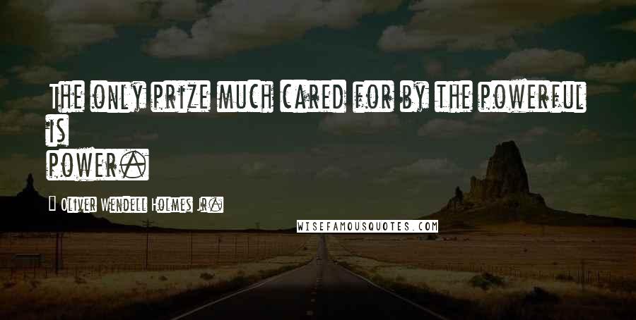 Oliver Wendell Holmes Jr. quotes: The only prize much cared for by the powerful is power.