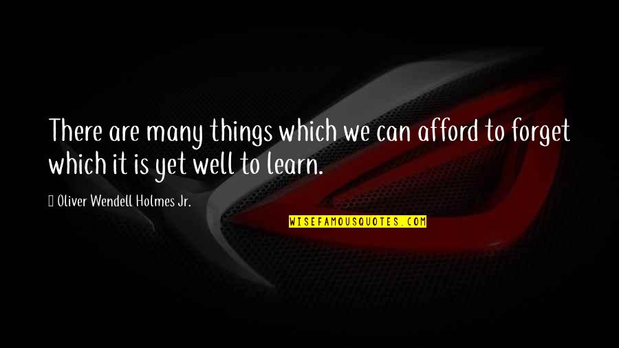 Oliver Wendell Holmes Quotes By Oliver Wendell Holmes Jr.: There are many things which we can afford