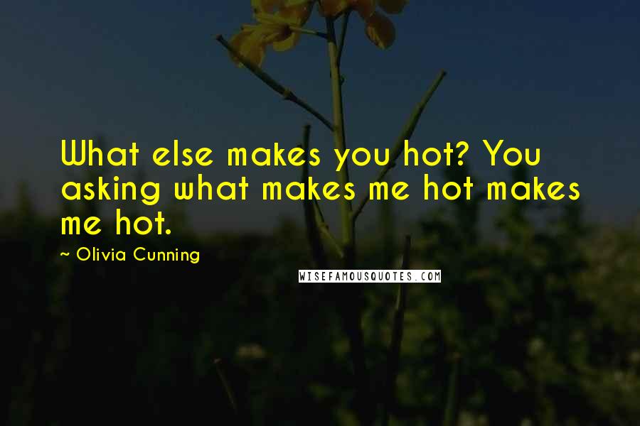 Olivia Cunning quotes: What else makes you hot? You asking what makes me hot makes me hot.