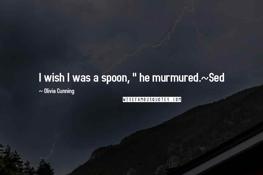 Olivia Cunning quotes: I wish I was a spoon, " he murmured.~Sed
