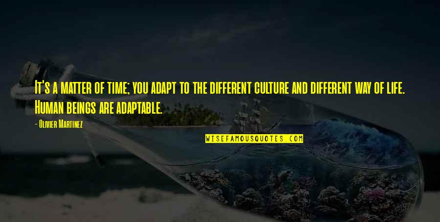 Olivier Martinez Quotes By Olivier Martinez: It's a matter of time; you adapt to Olivier Martinez Quotes By Olivier Martinez: It's a matter of time; you adapt to