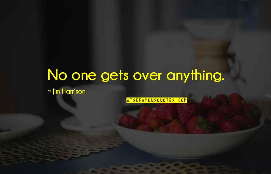 Oliviero Rising Quotes By Jim Harrison: No one gets over anything. Oliviero Rising Quotes By Jim Harrison: No one gets over anything.