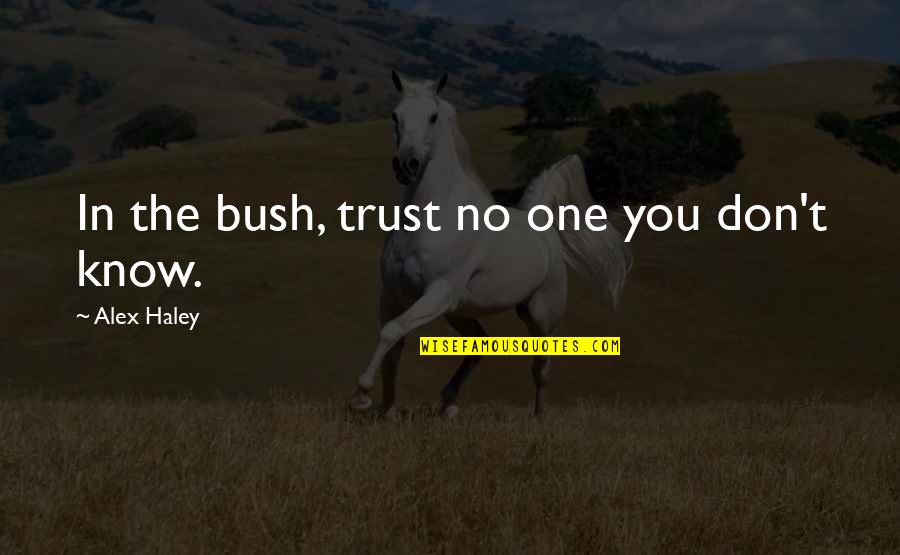 Olongapo Scandal Quotes By Alex Haley: In the bush, trust no one you don't Olongapo Scandal Quotes By Alex Haley: In the bush, trust no one you don't