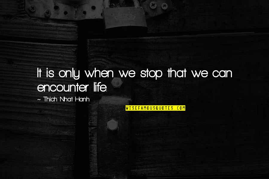 Olubanke King Quotes By Thich Nhat Hanh: It is only when we stop that we Olubanke King Quotes By Thich Nhat Hanh: It is only when we stop that we