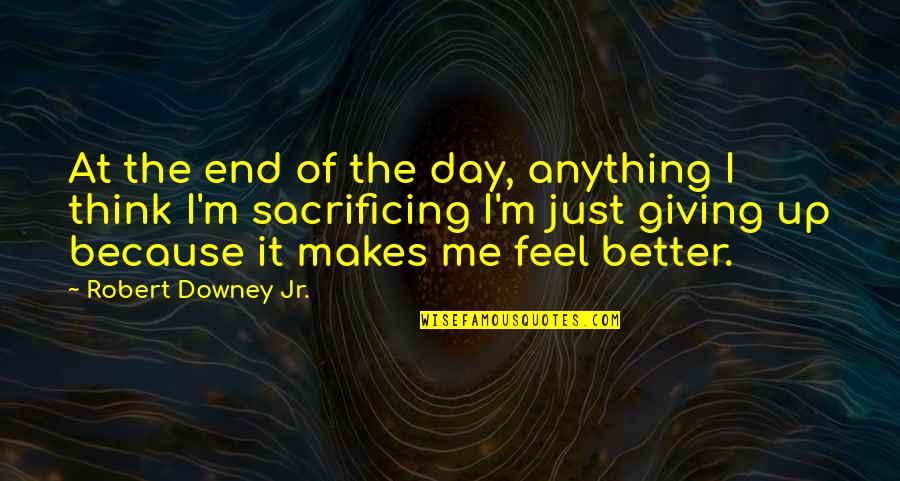 Oludayo Edgal Quotes By Robert Downey Jr.: At the end of the day, anything I Oludayo Edgal Quotes By Robert Downey Jr.: At the end of the day, anything I