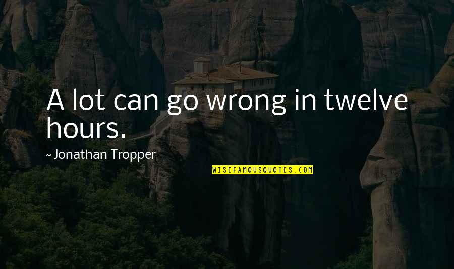Olumlubak Quotes By Jonathan Tropper: A lot can go wrong in twelve hours. Olumlubak Quotes By Jonathan Tropper: A lot can go wrong in twelve hours.