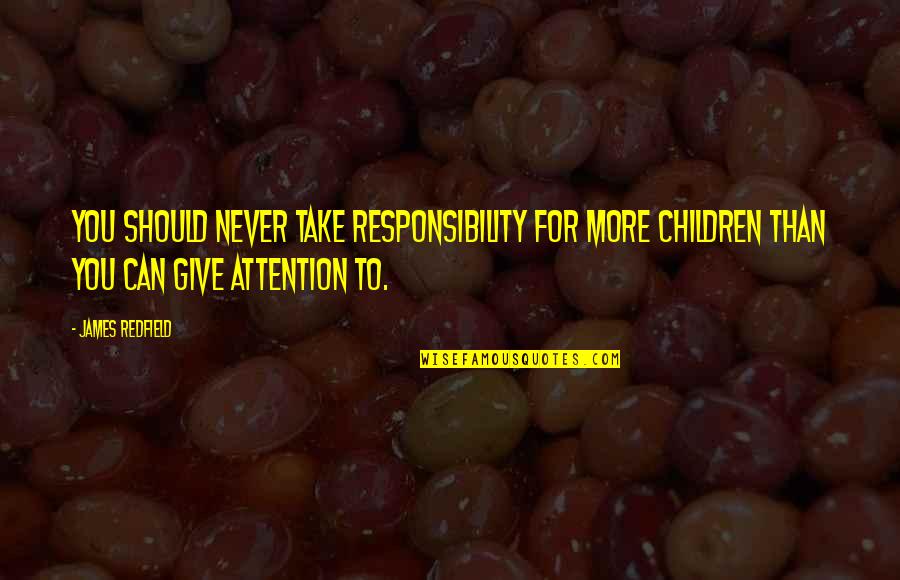 Olumo Robert Quotes By James Redfield: You should never take responsibility for more children Olumo Robert Quotes By James Redfield: You should never take responsibility for more children