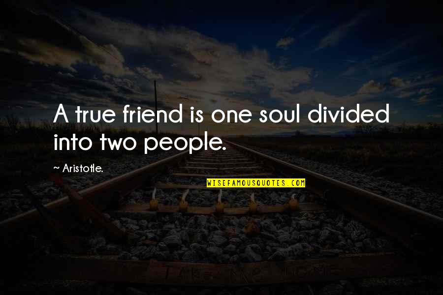 Olympians Motivational Quotes By Aristotle.: A true friend is one soul divided into