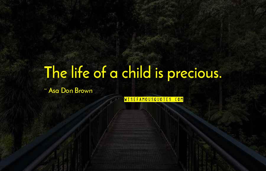 Omagiu Ceausescu Quotes By Asa Don Brown: The life of a child is precious.