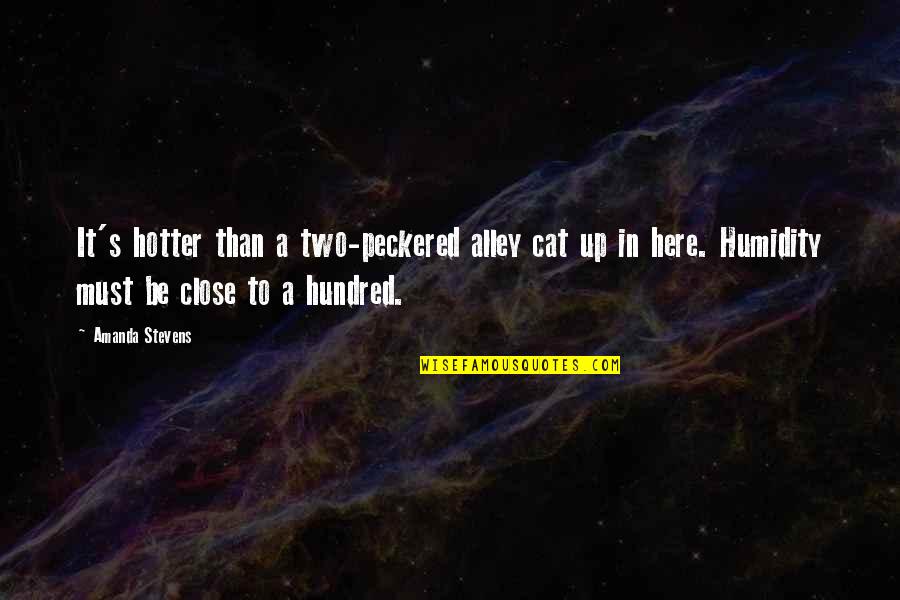 O'malley The Alley Cat Quotes By Amanda Stevens: It's hotter than a two-peckered alley cat up O'malley The Alley Cat Quotes By Amanda Stevens: It's hotter than a two-peckered alley cat up