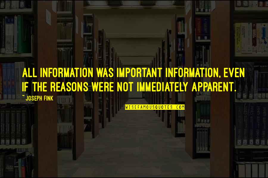 Omar Hajam Quotes By Joseph Fink: All information was important information, even if the