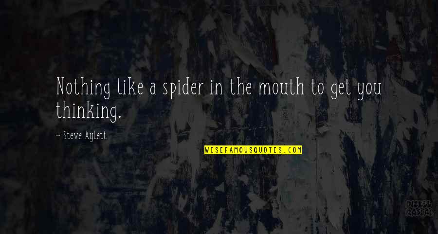 Omega Notes Quotes By Steve Aylett: Nothing like a spider in the mouth to