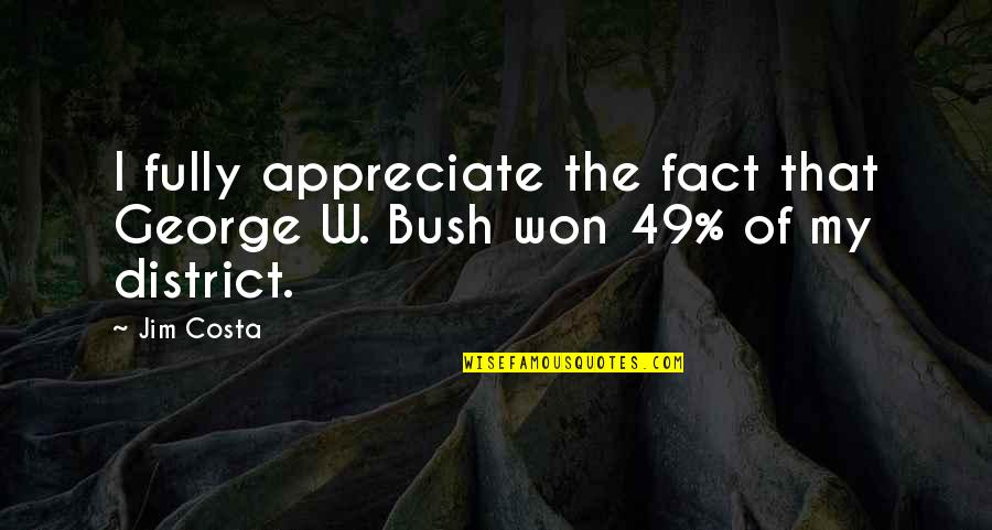 Omisonic Quotes By Jim Costa: I fully appreciate the fact that George W.