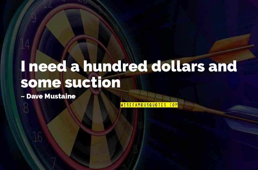 Omni Magazine Quotes By Dave Mustaine: I need a hundred dollars and some suction