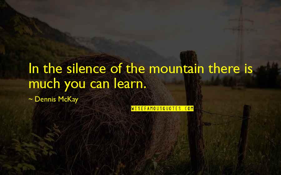 Omnipresent Synonym Quotes By Dennis McKay: In the silence of the mountain there is