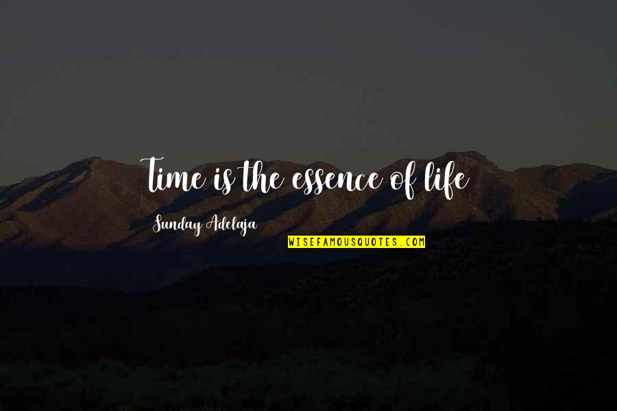 Omobolanle Onigbanjo Quotes By Sunday Adelaja: Time is the essence of life Omobolanle Onigbanjo Quotes By Sunday Adelaja: Time is the essence of life