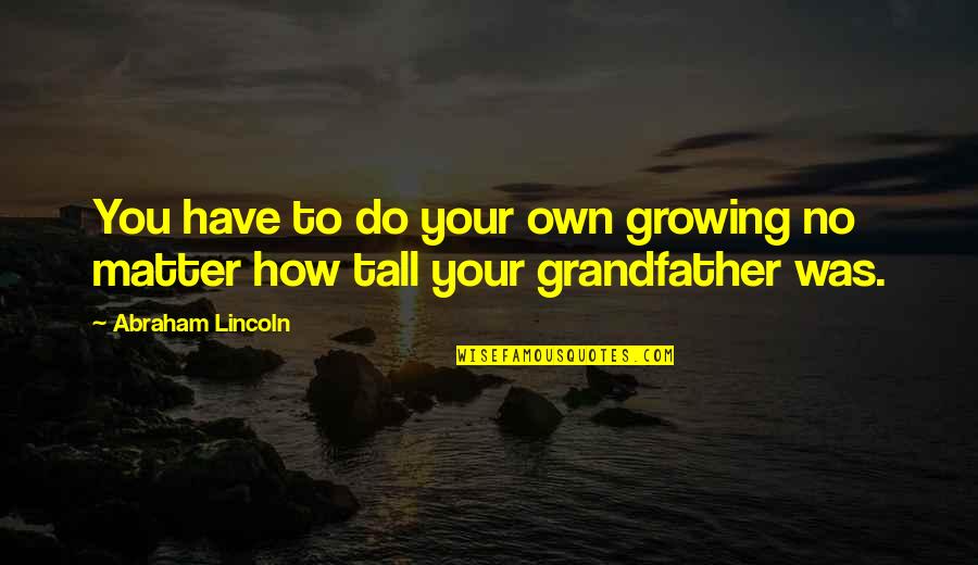 Omoruyi Pronunciation Quotes By Abraham Lincoln: You have to do your own growing no