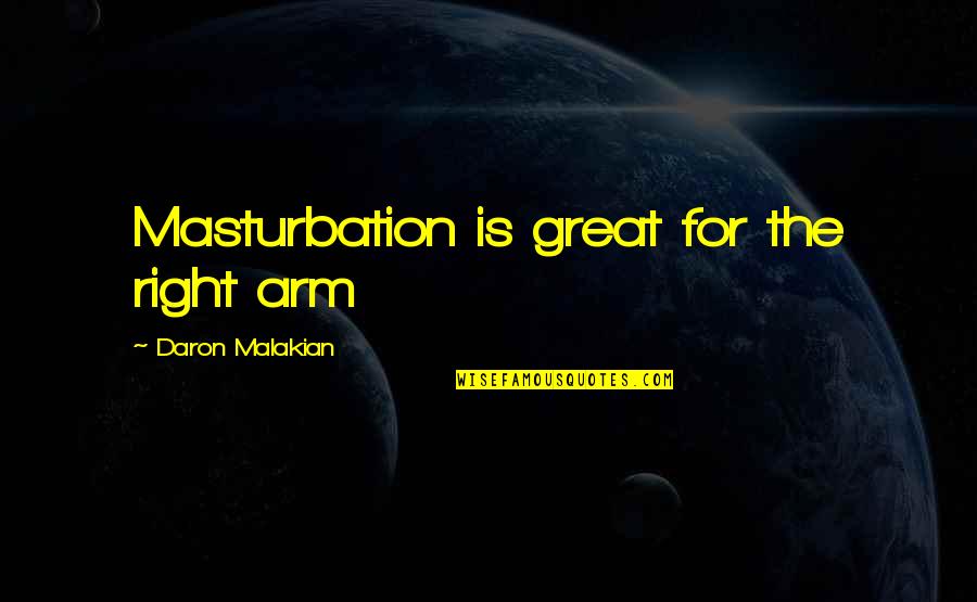 Omstandigheden Betekenis Quotes By Daron Malakian: Masturbation is great for the right arm