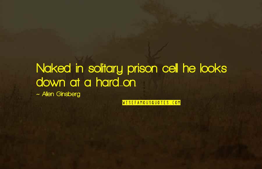 On Cell Quotes By Allen Ginsberg: Naked in solitary prison cell he looks down