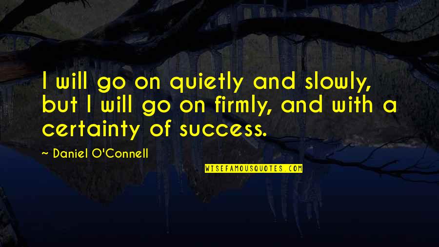 On Certainty Quotes By Daniel O'Connell: I will go on quietly and slowly, but