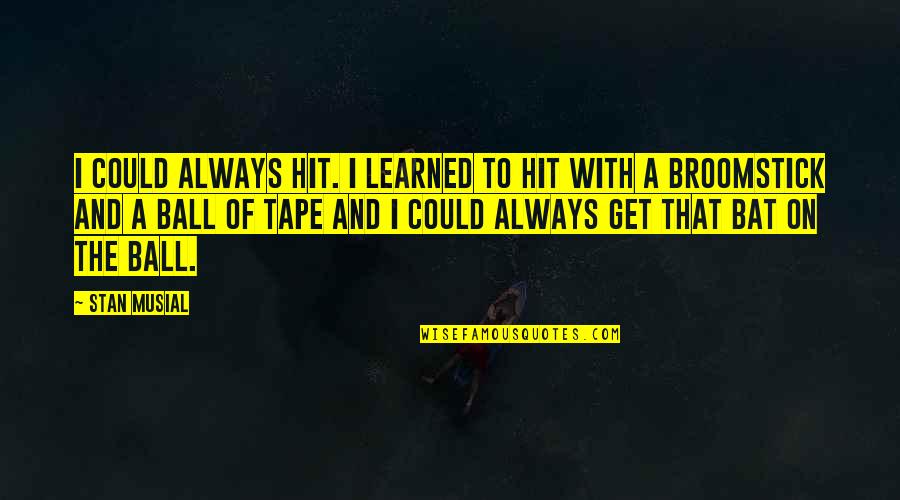 On Hit Quotes By Stan Musial: I could always hit. I learned to hit