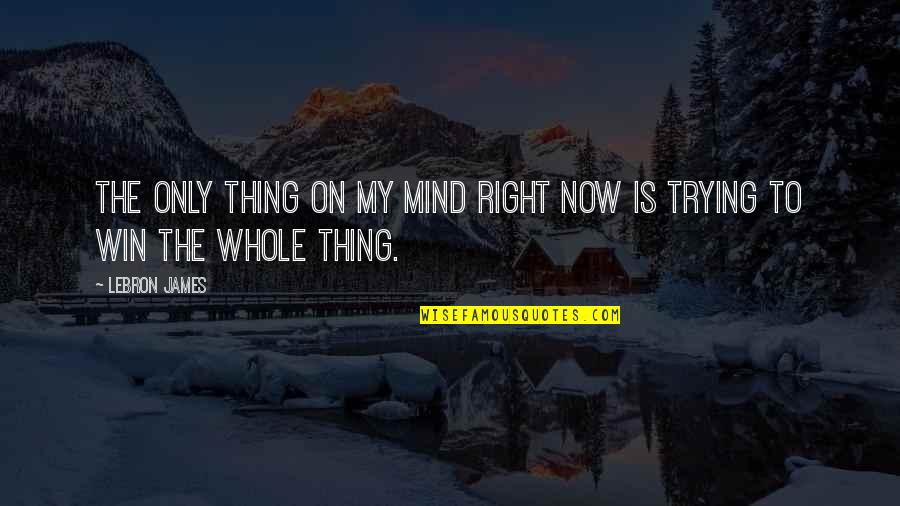 On My Mind Quotes By LeBron James: The only thing on my mind right now