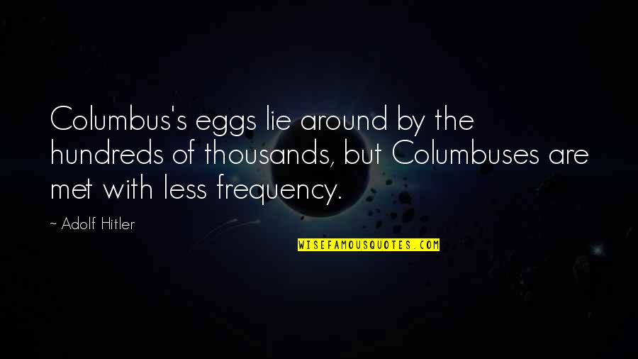 On My Own Frequency Quotes By Adolf Hitler: Columbus's eggs lie around by the hundreds of