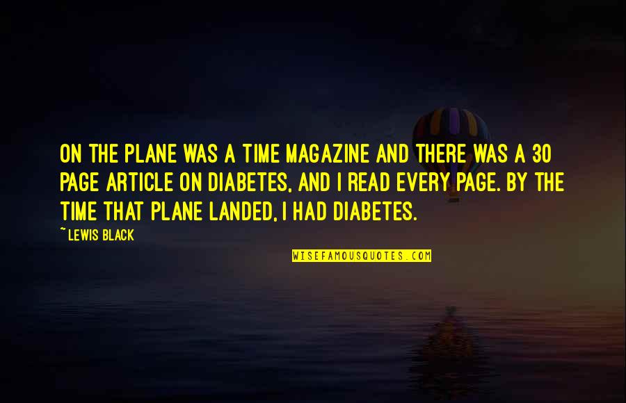 On Page Quotes By Lewis Black: On the plane was a Time magazine and