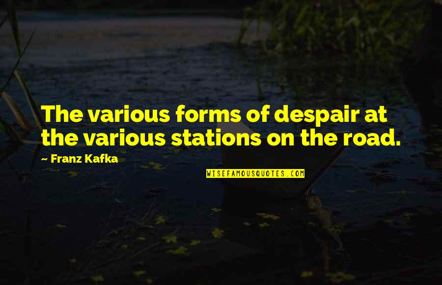 On Road Quotes By Franz Kafka: The various forms of despair at the various