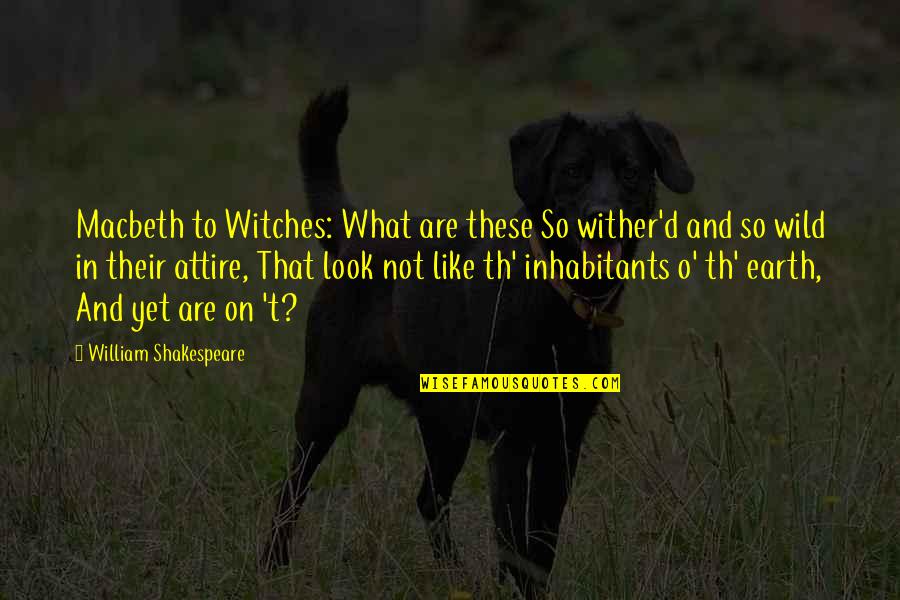 On Shakespeare Quotes By William Shakespeare: Macbeth to Witches: What are these So wither'd