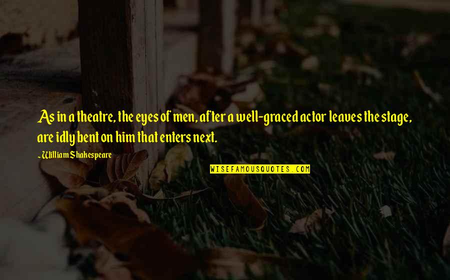 On Shakespeare Quotes By William Shakespeare: As in a theatre, the eyes of men,
