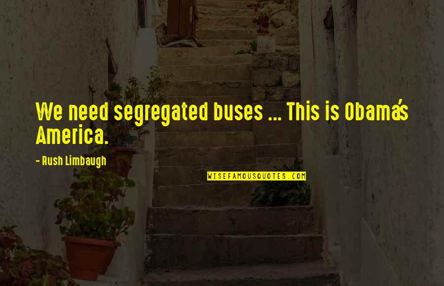 On The Buses Quotes By Rush Limbaugh: We need segregated buses ... This is Obama's