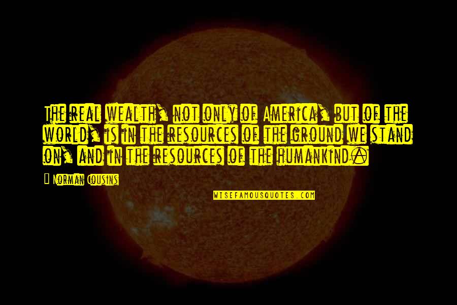 On The Ground Quotes By Norman Cousins: The real wealth, not only of America, but