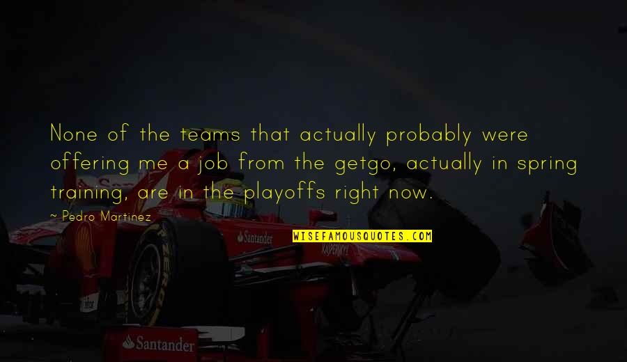 On The Job Training Quotes By Pedro Martinez: None of the teams that actually probably were