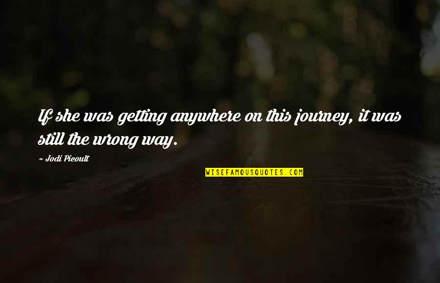 On The Journey Quotes By Jodi Picoult: If she was getting anywhere on this journey,