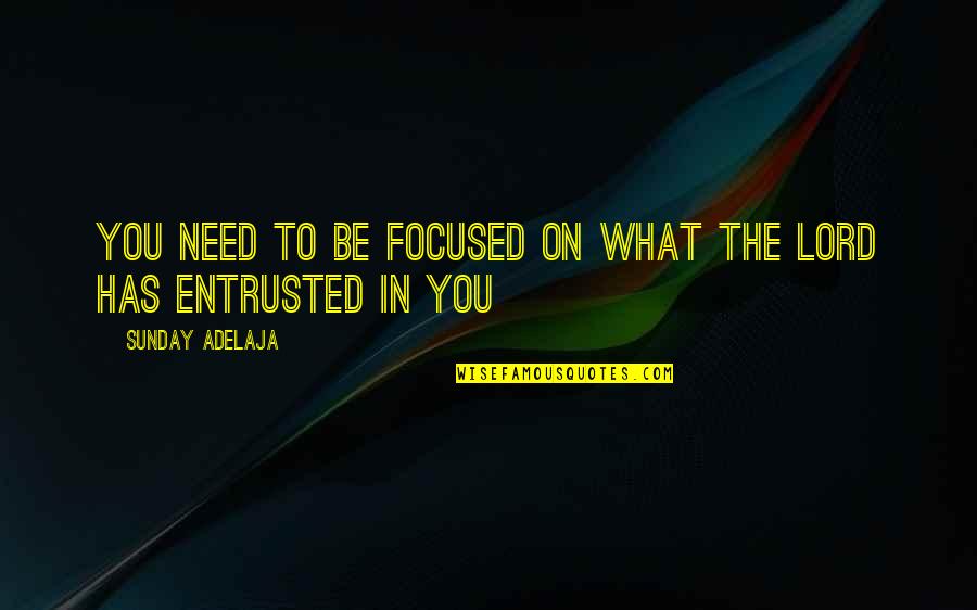 On The Ledge Quotes By Sunday Adelaja: You need to be focused on what the