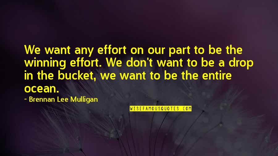 On The Ocean Quotes By Brennan Lee Mulligan: We want any effort on our part to