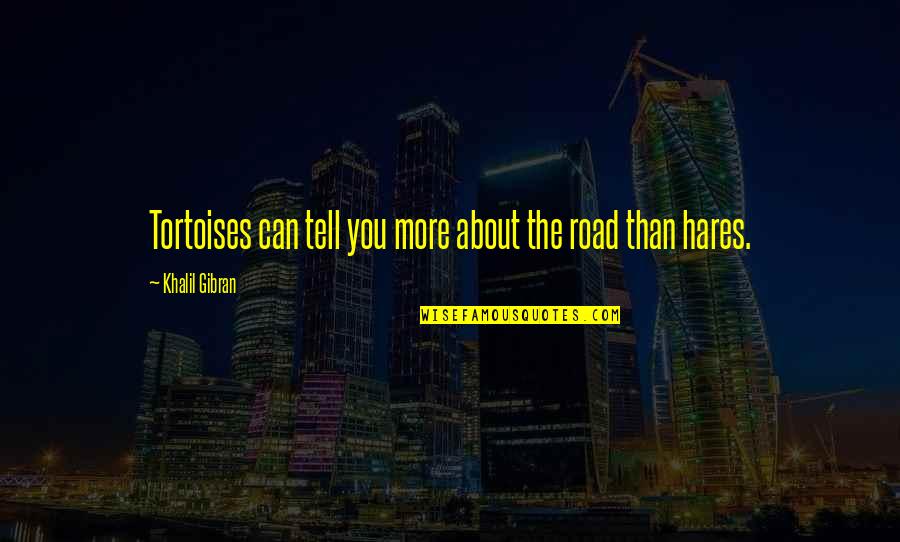 On The Road Best Quotes By Khalil Gibran: Tortoises can tell you more about the road