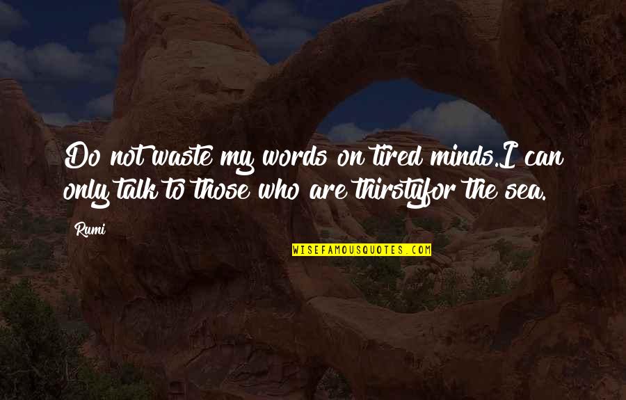 On The Sea Quotes By Rumi: Do not waste my words on tired minds.I