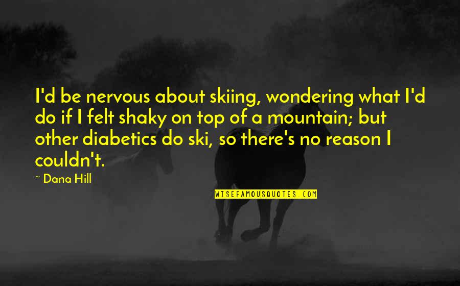 On Top Of Mountain Quotes By Dana Hill: I'd be nervous about skiing, wondering what I'd