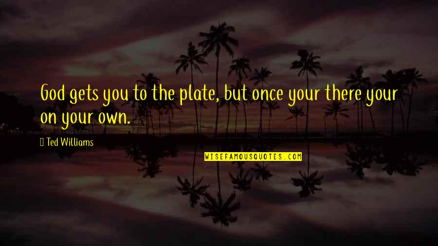 On Your Own Quotes By Ted Williams: God gets you to the plate, but once