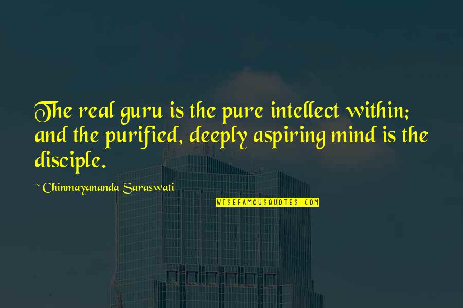 Onanista Video Quotes By Chinmayananda Saraswati: The real guru is the pure intellect within;