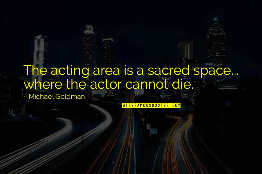 Onboard Ship Quotes By Michael Goldman: The acting area is a sacred space... where