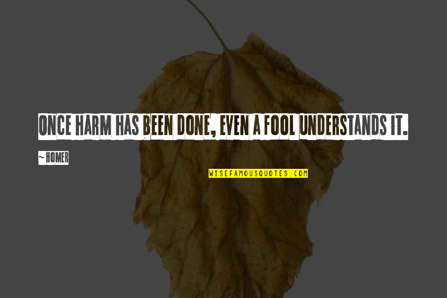 Once Its Done Quotes By Homer: Once harm has been done, even a fool