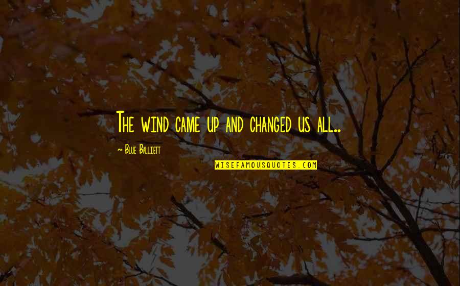 Ondergang Zon Quotes By Blue Balliett: The wind came up and changed us all..