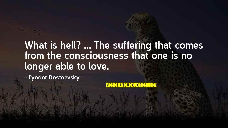 One Consciousness Quotes By Fyodor Dostoevsky: What is hell? ... The suffering that comes
