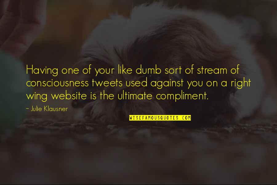 One Consciousness Quotes By Julie Klausner: Having one of your like dumb sort of