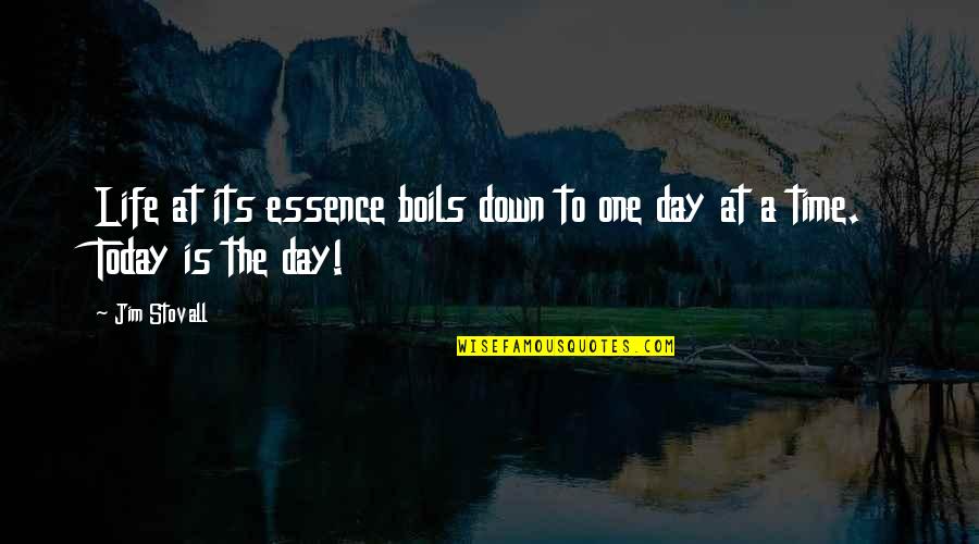 One Day At A Time Quotes By Jim Stovall: Life at its essence boils down to one