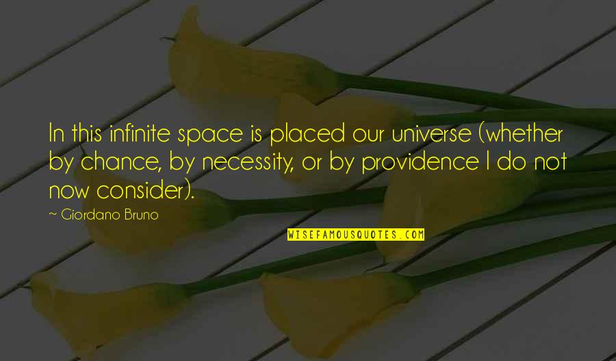 One Day Getting Married Quotes By Giordano Bruno: In this infinite space is placed our universe
